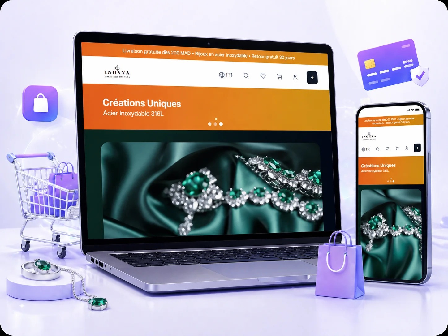 Site e-commerce bijoux Inoxya développé par BotoSquad Site e-commerce bijoux Inoxya développé par BotoSquad